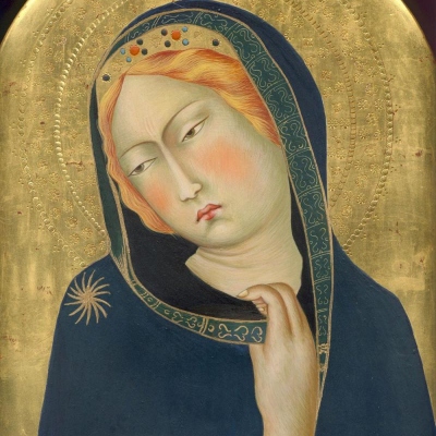 Icona Madonna da Simone Martini. Dipinto di Silvia Salvadori