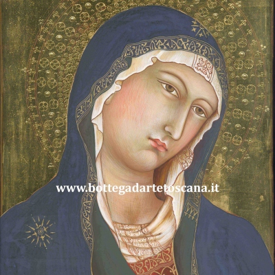 Icona Madonna da Simone Martini. Dipinto di Silvia Salvadori