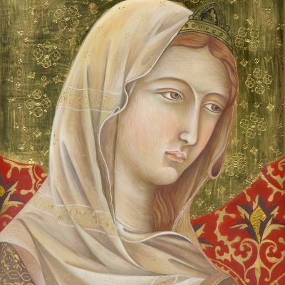Santa Agnese da Simone Martini. Dipinto di Silvia Salvadori